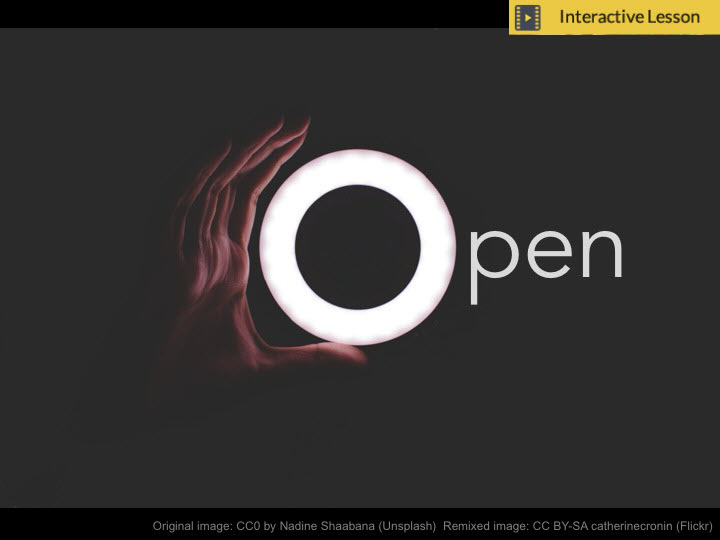 Image of hand holding the word open